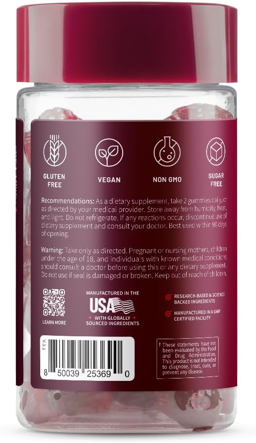 Snap Supplements Heart Beet Gummies - 60 Count, Supports Blood Flow & Circulation, Heart Health Formula
