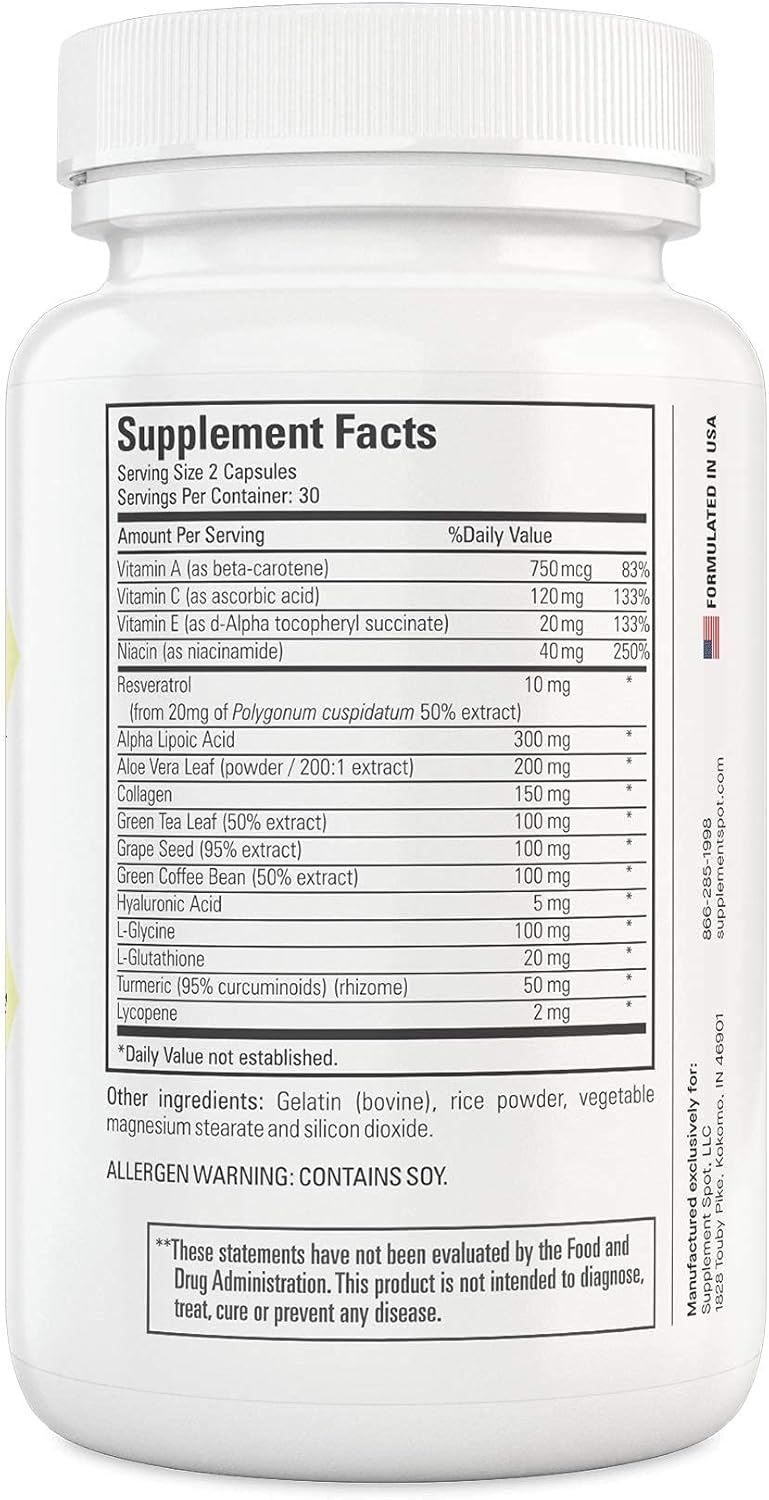 SOD Superoxide Dismutase Facial Cream & Anti-Aging Supplement Bundle for Healthy Skin