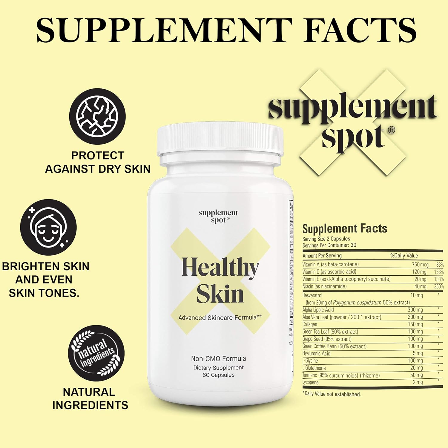 SOD Superoxide Dismutase Facial Cream & Anti-Aging Supplement Bundle for Healthy Skin