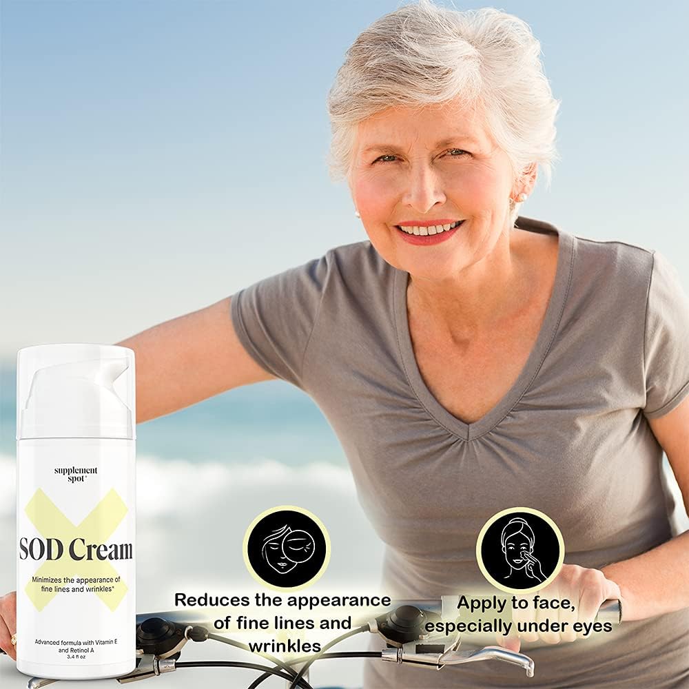 SOD Superoxide Dismutase Facial Cream & Anti-Aging Supplement Bundle for Healthy Skin