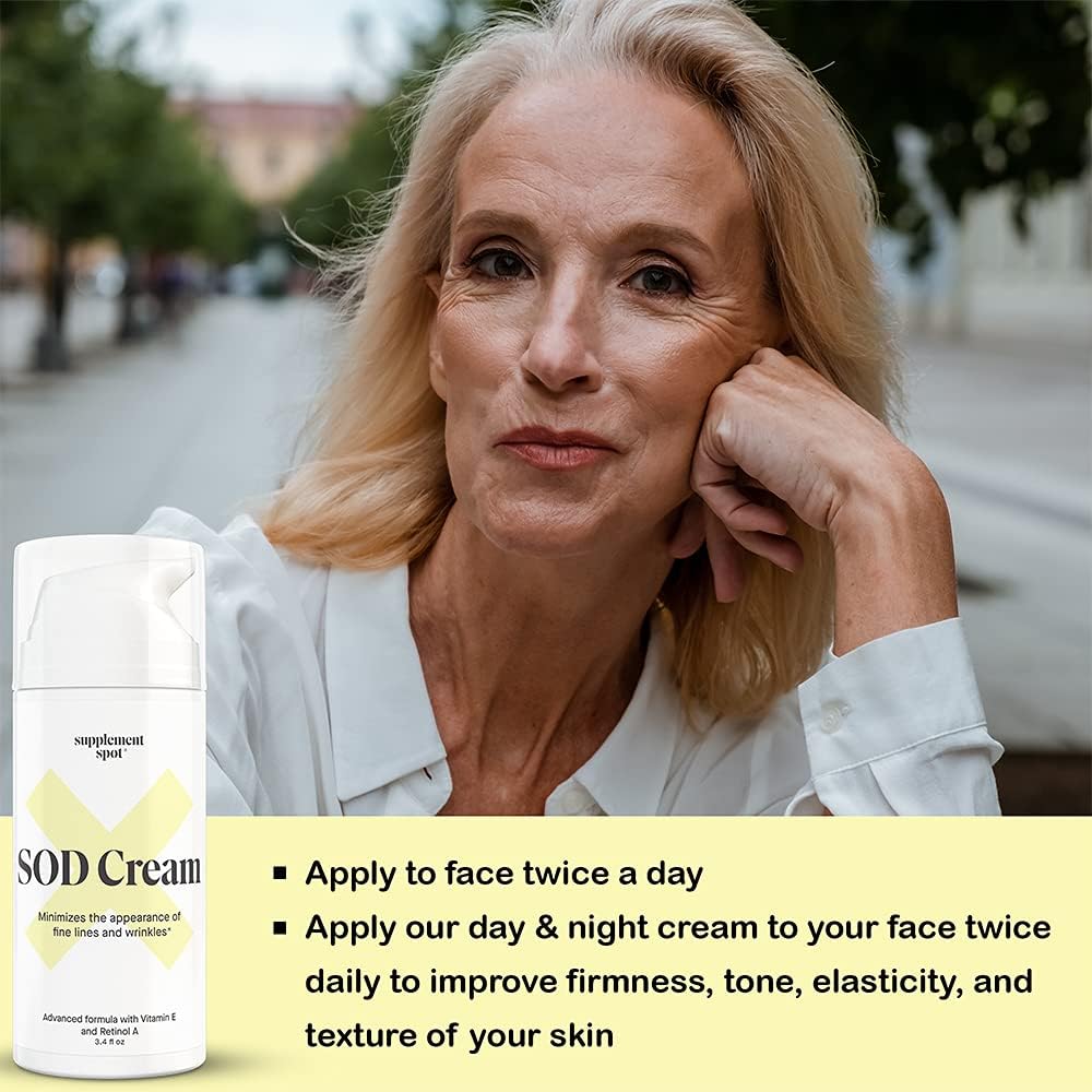 SOD Superoxide Dismutase Facial Cream & Anti-Aging Supplement Bundle for Healthy Skin