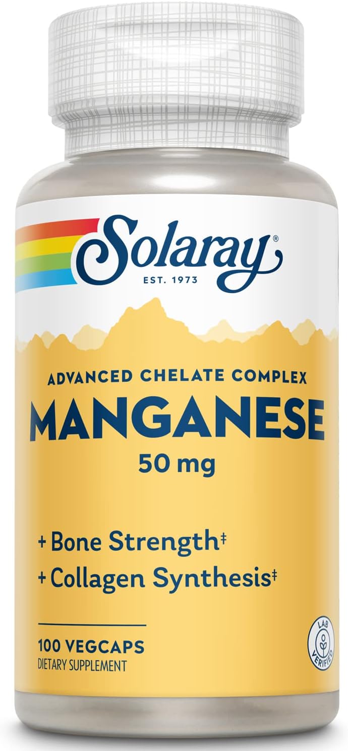 Solaray 50 mg Manganese Supplement - 100 Count Bottle