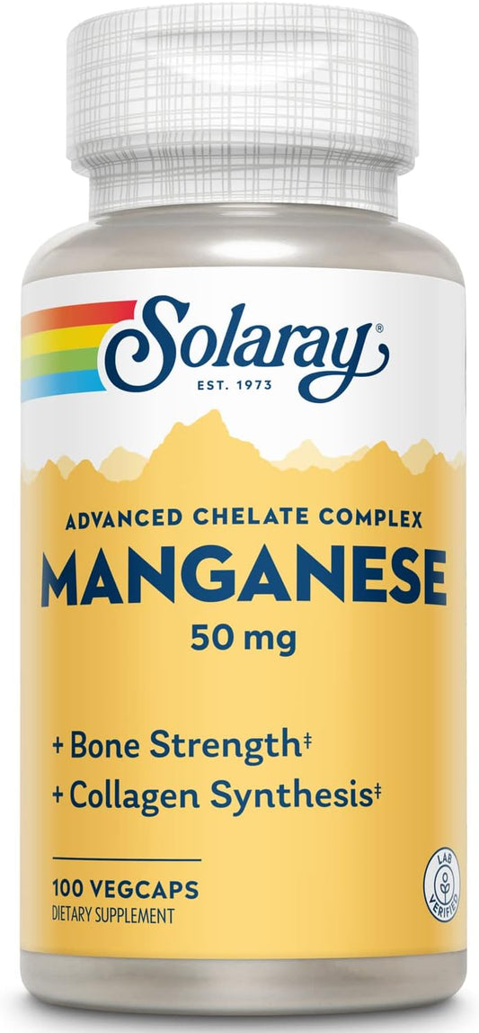 Solaray 50 mg Manganese Supplement - 100 Count Bottle