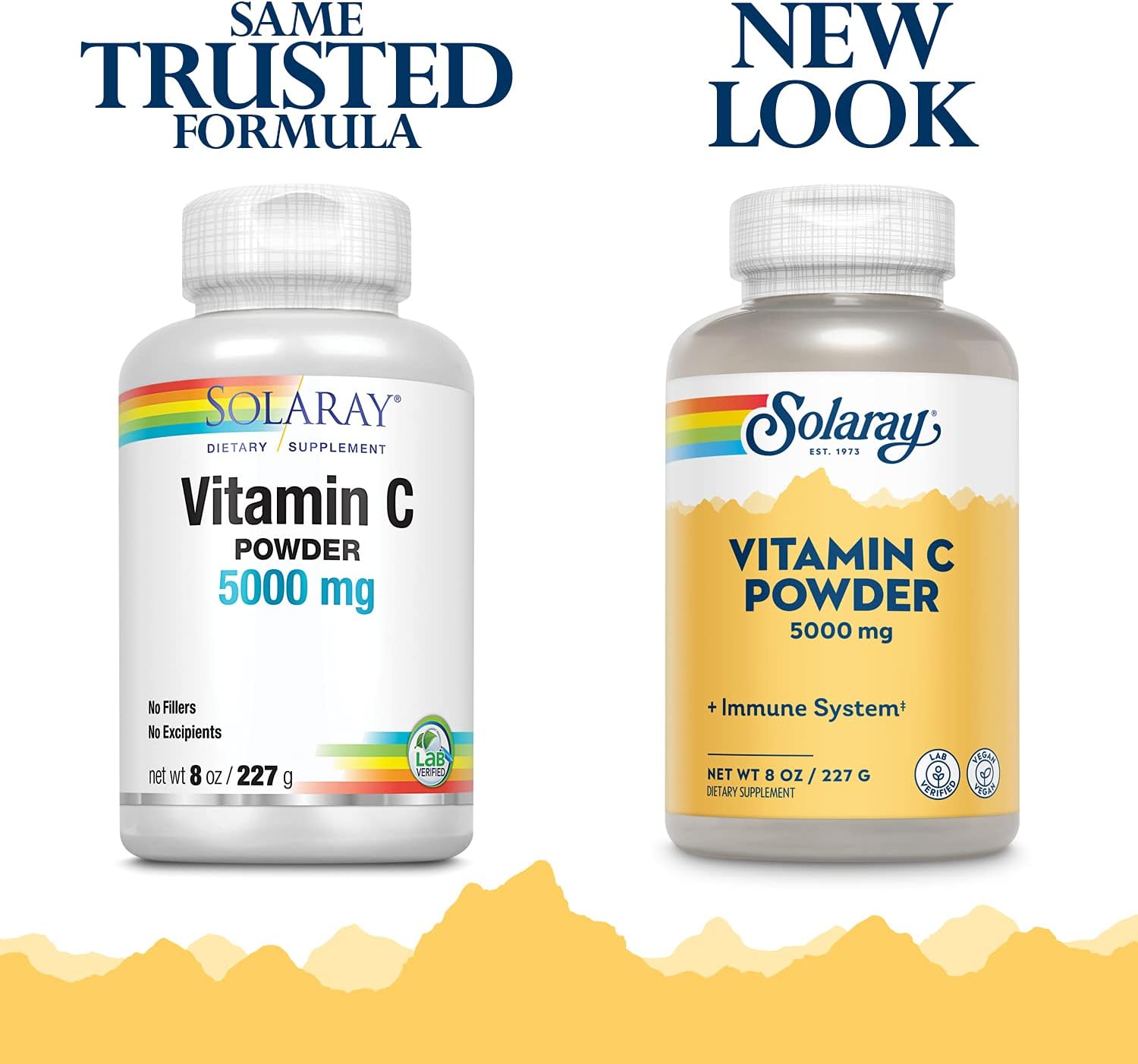 Solaray 8 oz Vitamin C Crystalline Powder Supplement for Immune Support and Antioxidant Protection