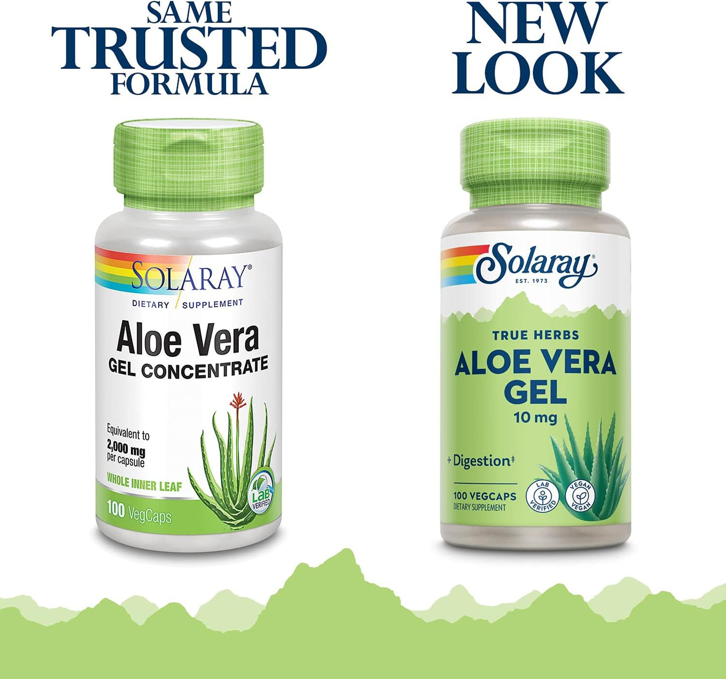 Solaray Aloe Vera Gel Capsules - 2000mg, 100 Count - Organic Aloe Supplement for Digestive Health and Immune Support