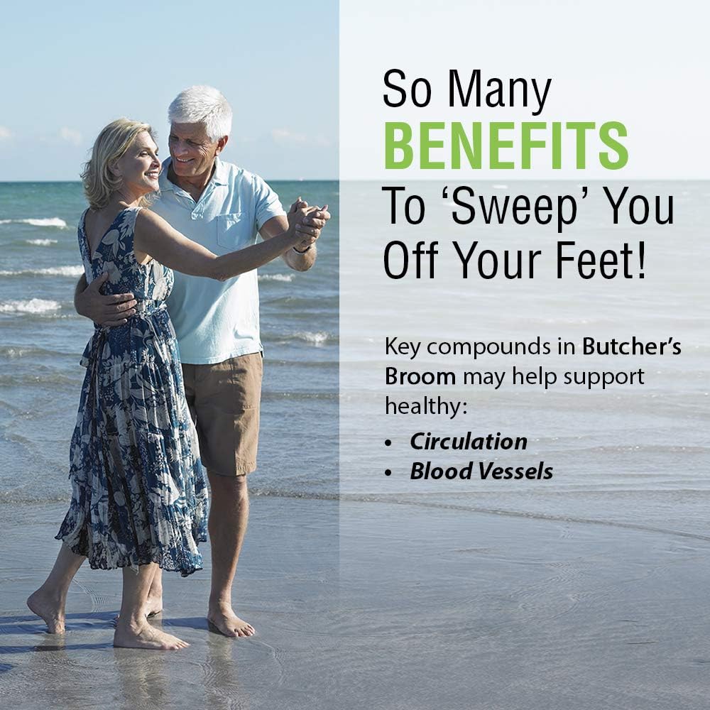 Solaray Butchers Broom 440 mg Capsules for Circulation Support - Non-GMO, Vegan, Lab Verified - 100 VegCaps