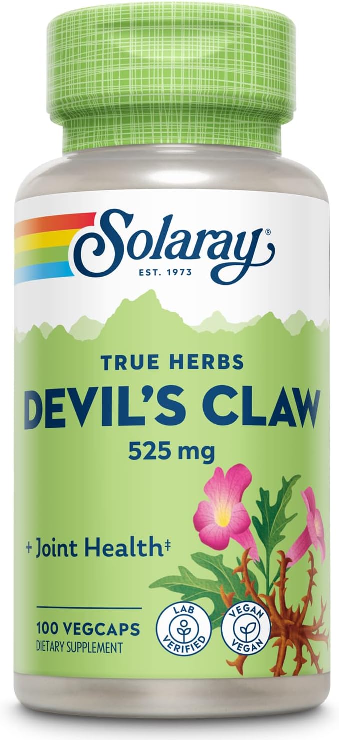 Solaray Devils Claw Root Capsules 525mg | Non-GMO, Vegan & Lab Tested | 100 Count