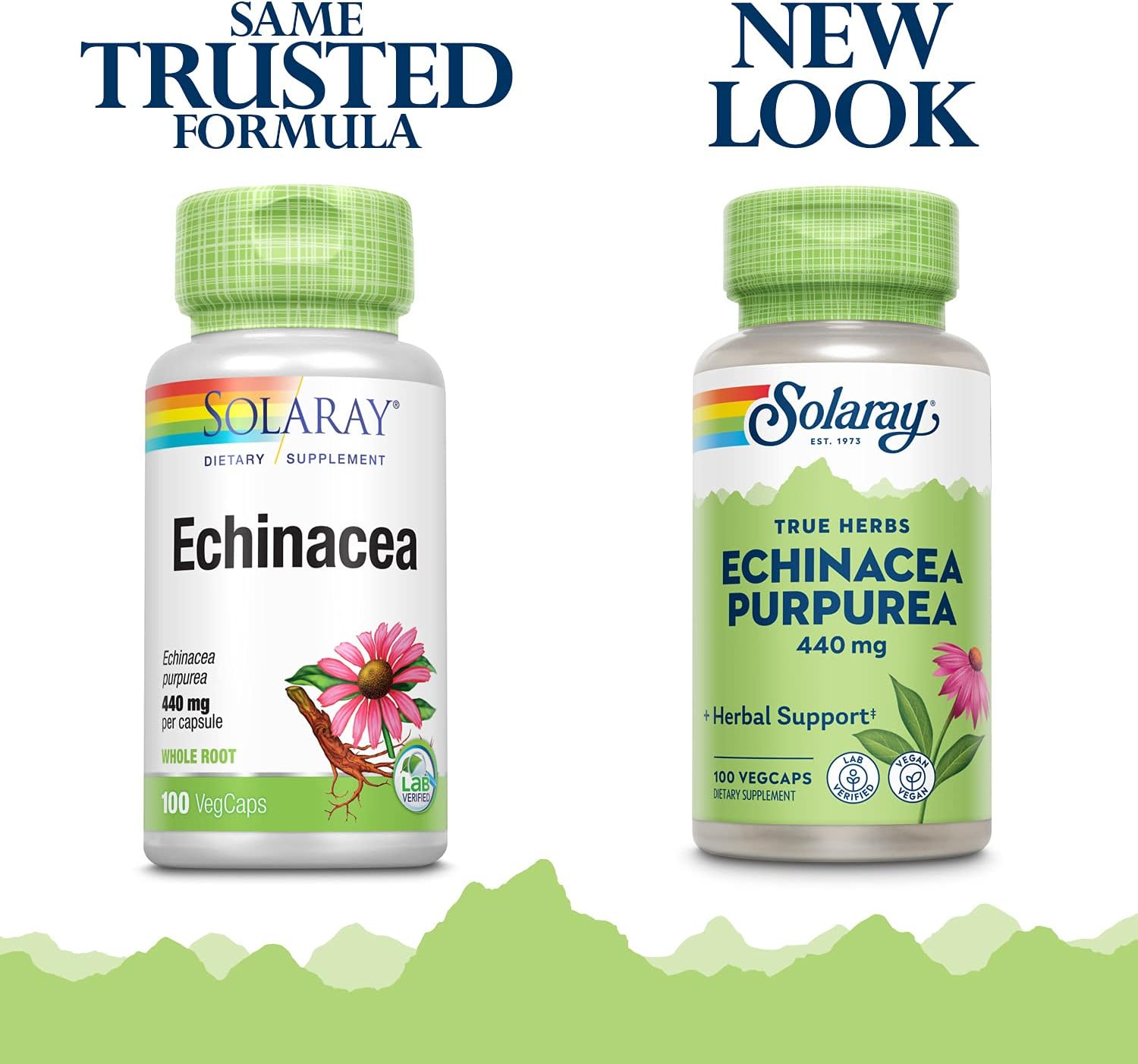 Solaray Echinacea Purpurea Root 440 mg Capsules for Immune & Respiratory Health - 100 Vegetarian Capsules