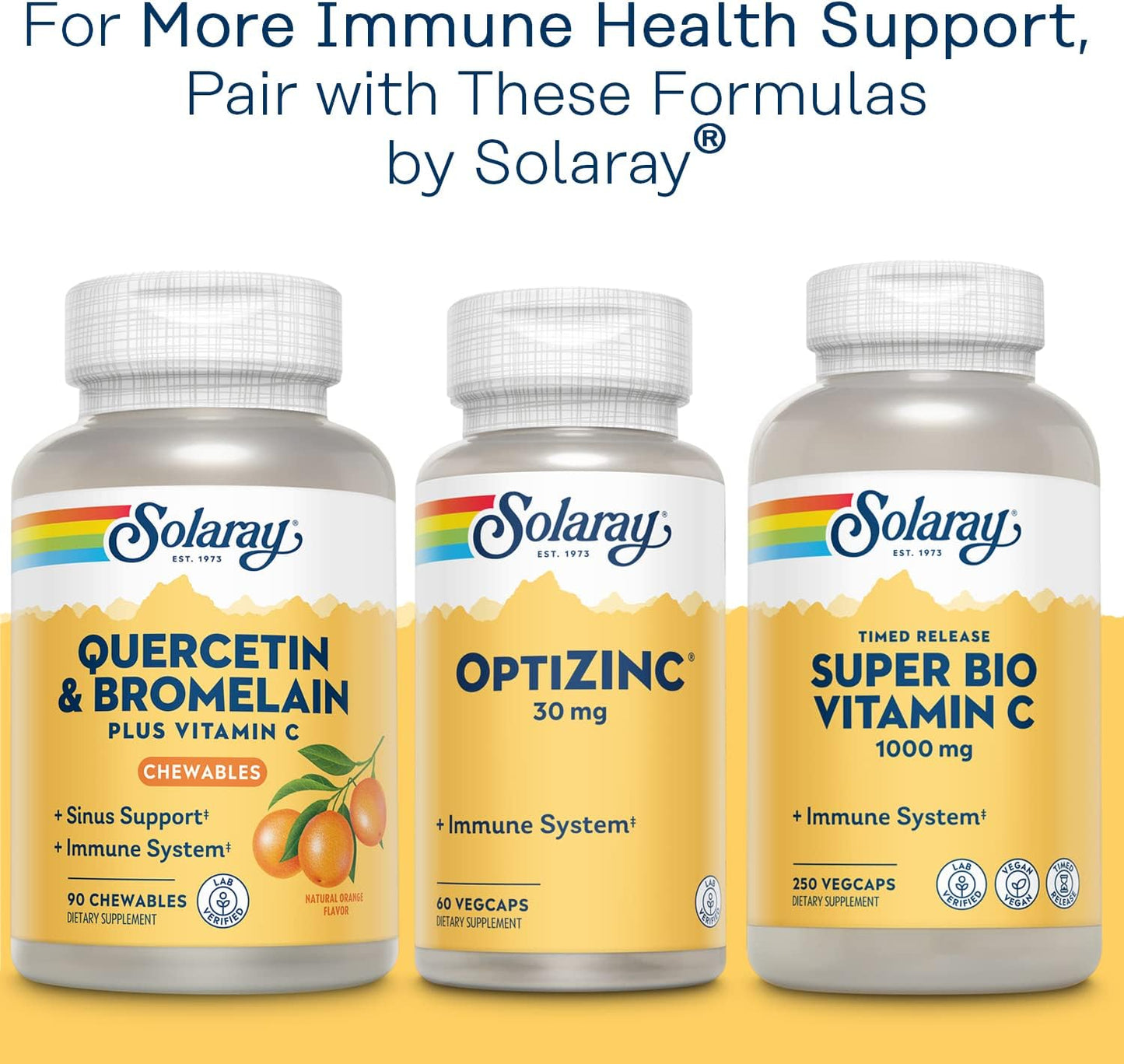 Solaray EMIQ Quercetin for Sinus, Respiratory & Immune Health, 30 VegCaps, Enhanced Absorption