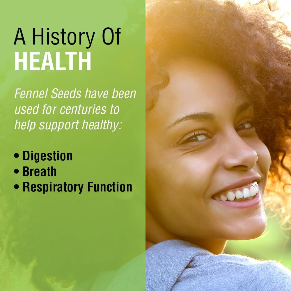 Solaray Fennel Seed 450mg Capsules - Digestive Support, Fresh Breath, Respiratory Function - Non-GMO, Vegan - 100 Count