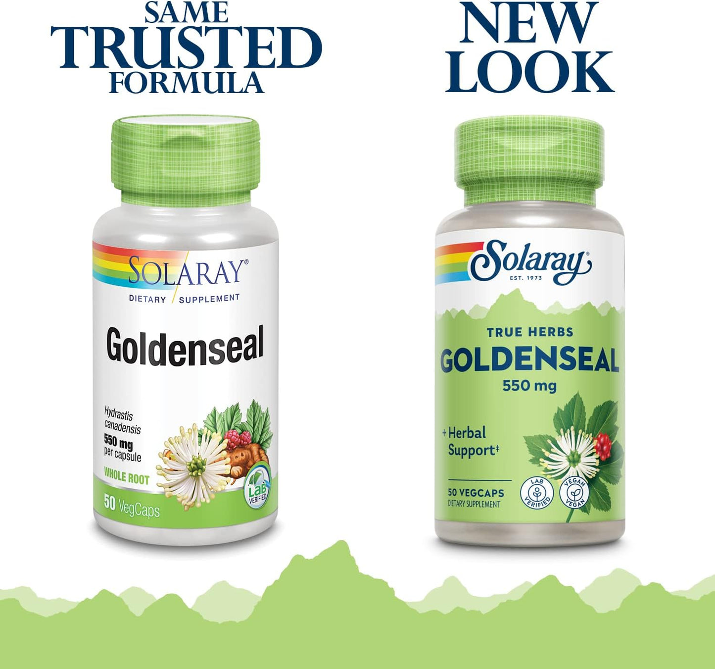 Solaray Goldenseal Root Capsules - 550mg for Digestive, Immune & Respiratory Health - Non-GMO, Vegan, Lab Verified - 50 Count