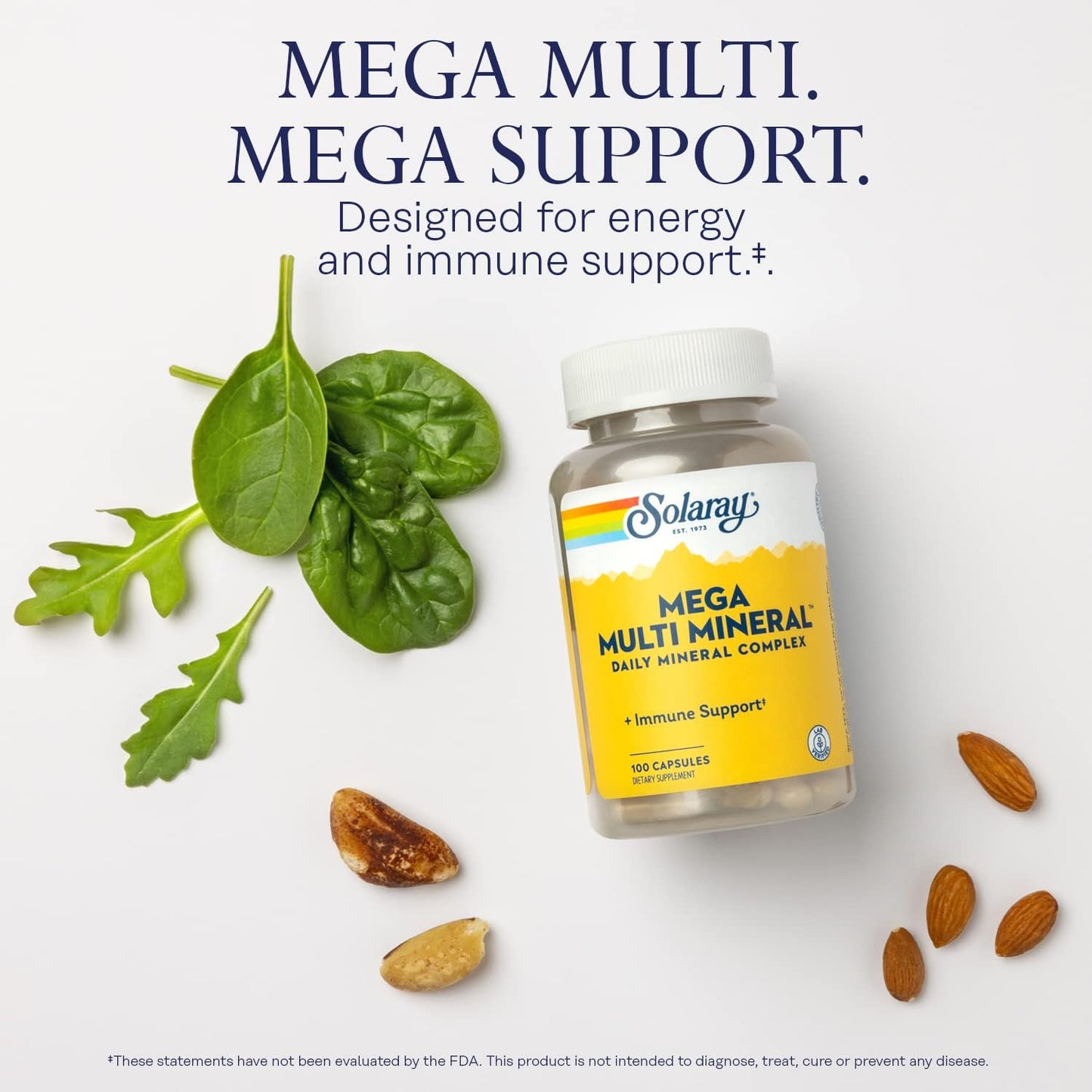 Solaray Mega Multi Mineral Supplement - 100 Capsules (25 Servings)