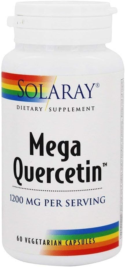 Solaray Mega Quercetin VegCaps - Sinus & Immune Support with AMPK Activator, Rutin, Hesperidin & Bromelain - 60 Count