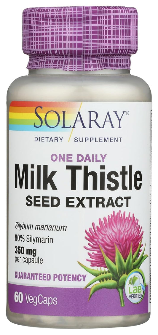 SOLARAY Milk Thistle Capsules - 60 Count Bottle for Liver Health Support