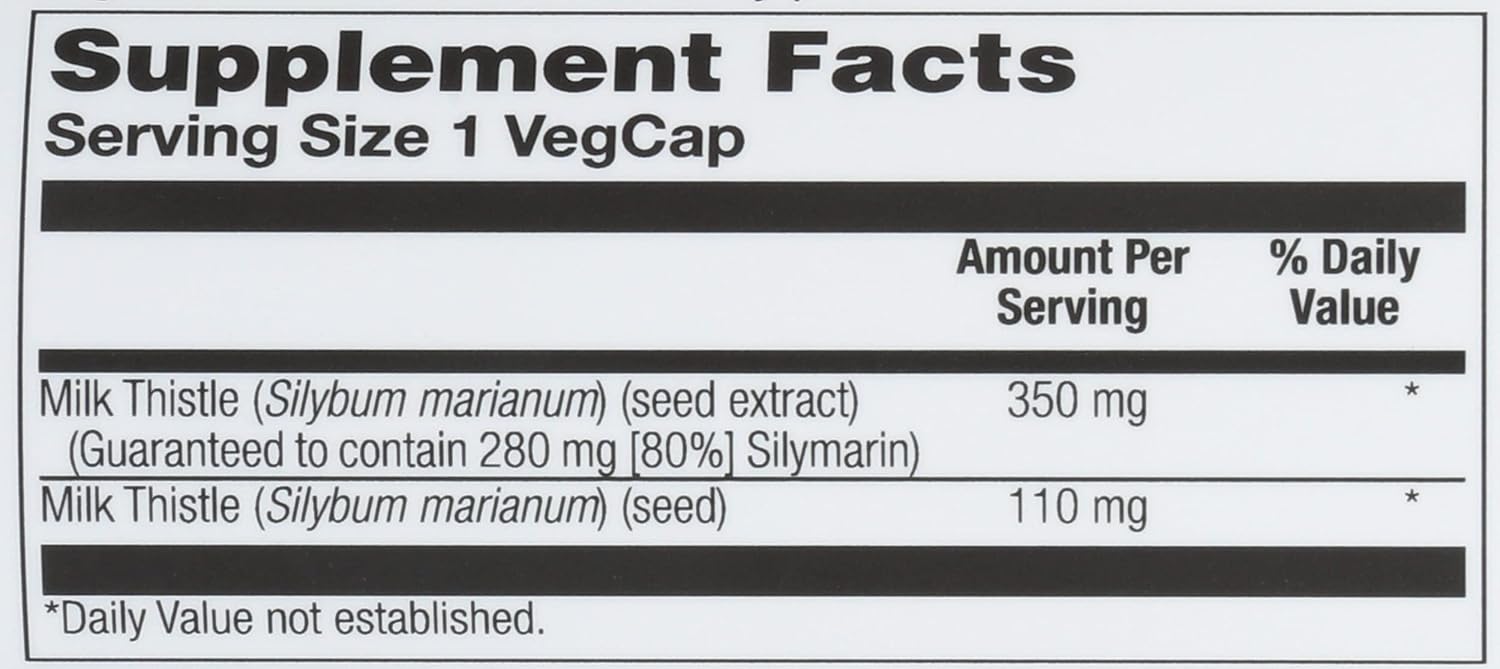 SOLARAY Milk Thistle Capsules - 60 Count Bottle for Liver Health Support