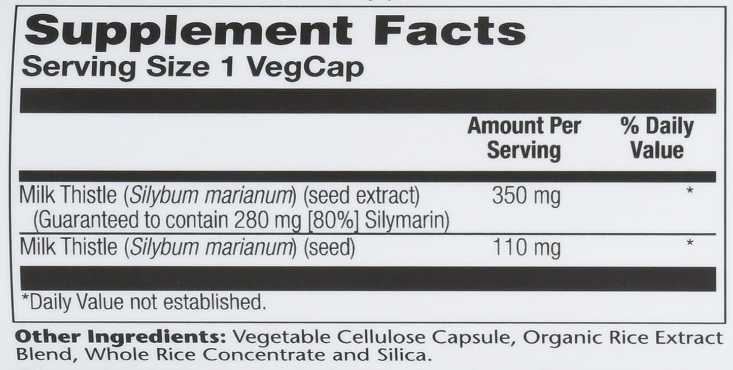 SOLARAY Milk Thistle Capsules - 60 Count Bottle for Liver Health Support