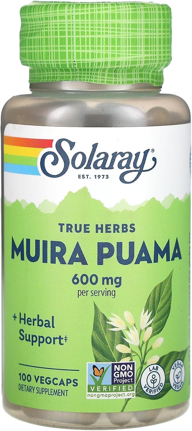 Solaray Muira Puama Capsules - 300mg - 100 Count Bottle