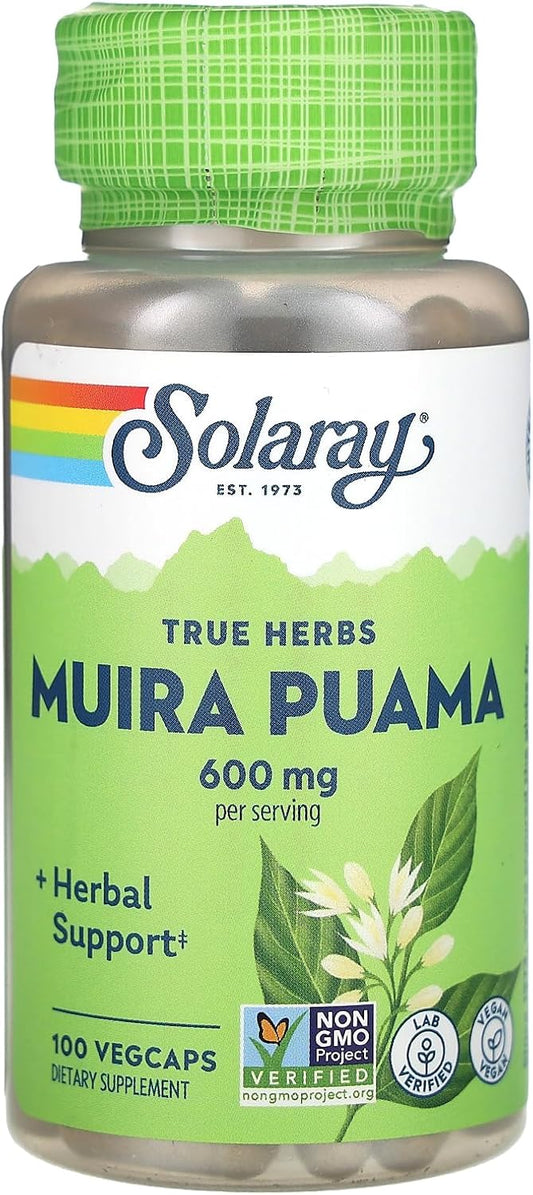Solaray Muira Puama Capsules - 300mg - 100 Count Bottle