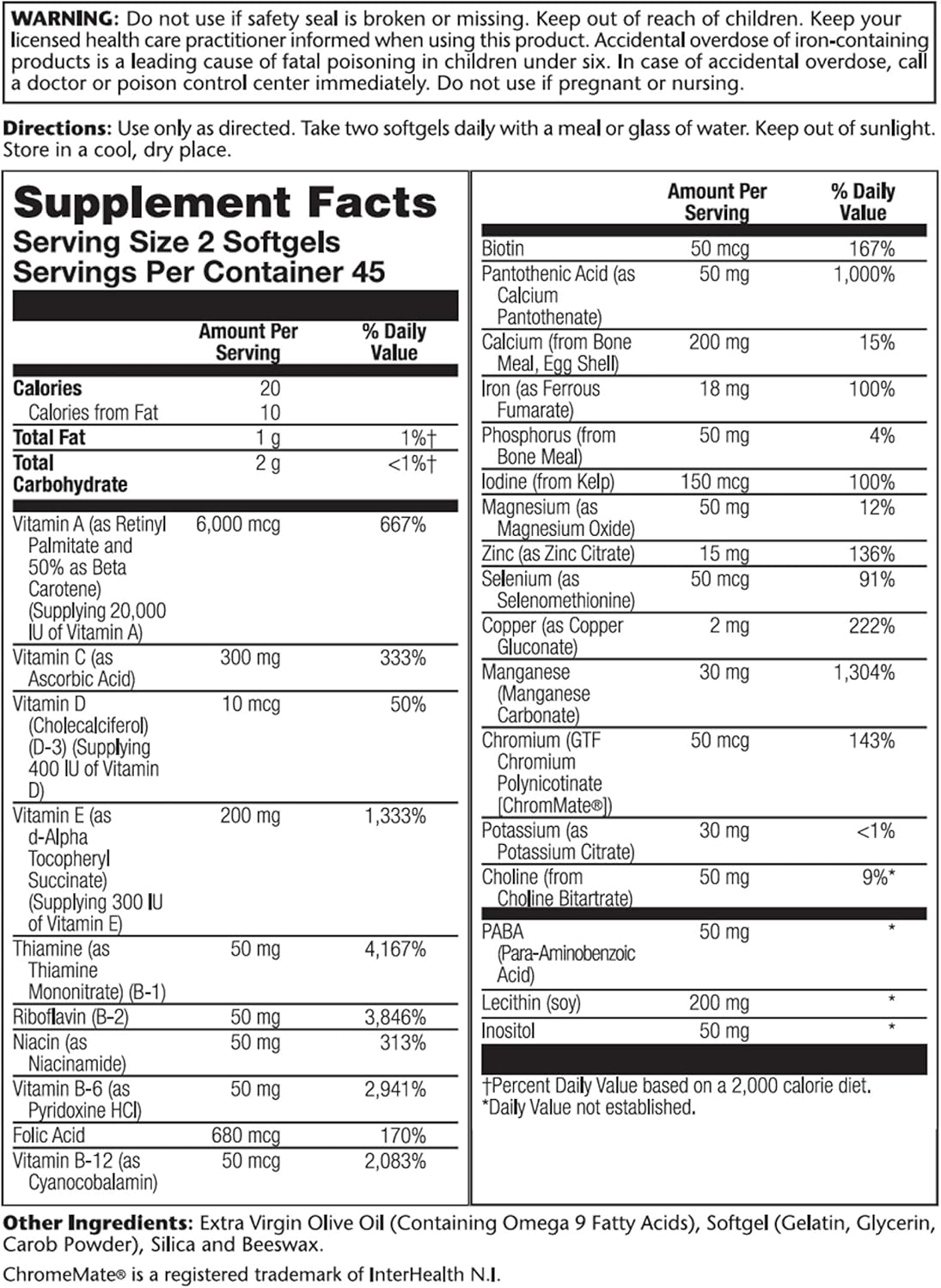 Solaray Multivitamin 90 CT | Two Daily Dosage for Optimal Health and Wellness