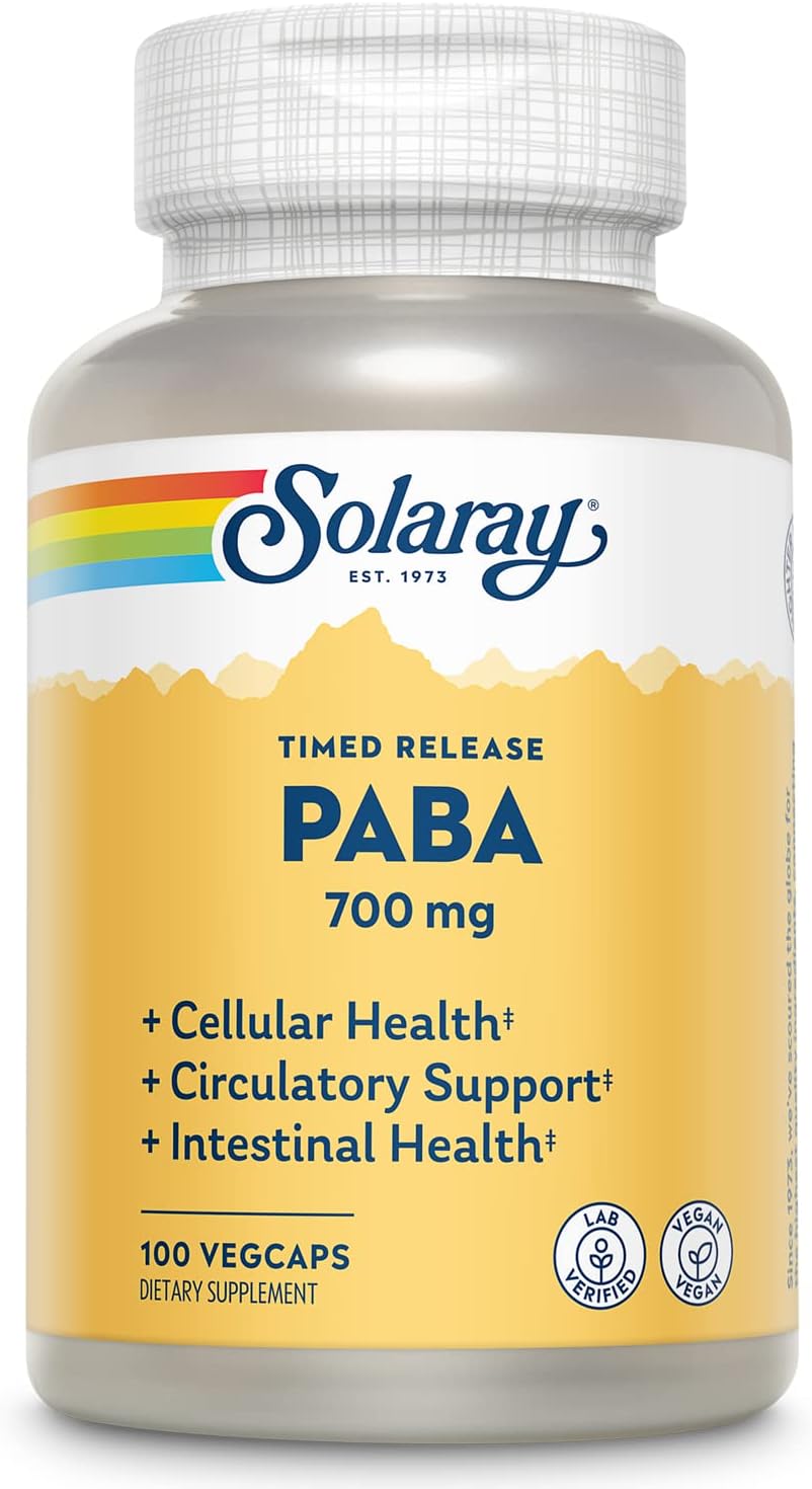 Solaray Paba Vitamin Capsules - 700 mg | 100 Count Bottle
