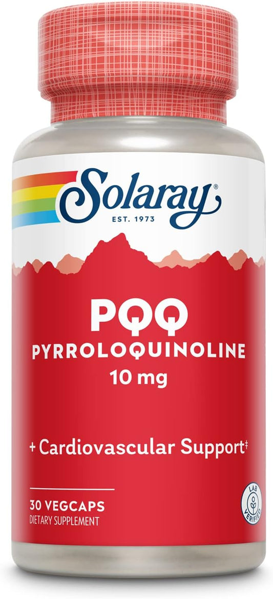 Solaray PQQ 10mg Supplement for Cellular, Heart & Cognitive Support - 30 VegCaps