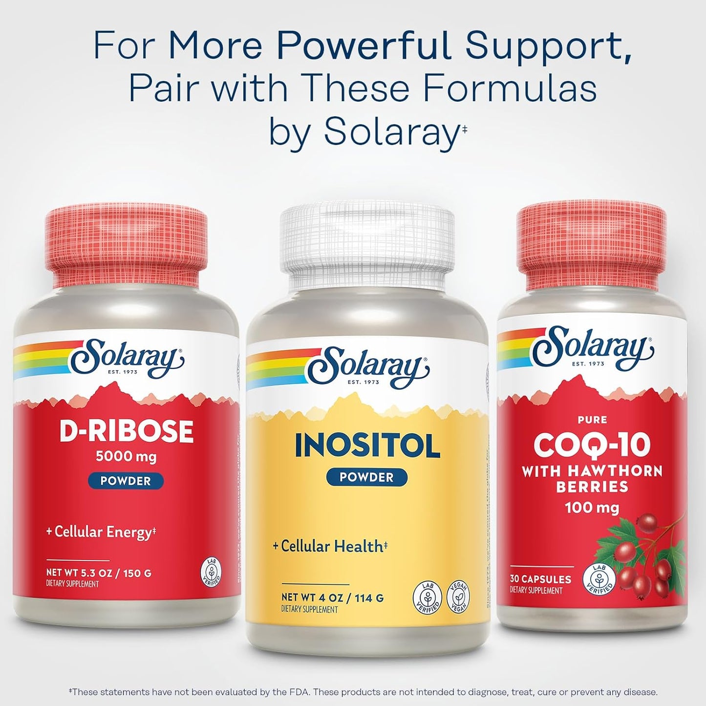 SOLARAY Pure Inositol Powder - Supports Brain, Cardiovascular & Nervous System Function - Non-GMO, Vegan (4oz)