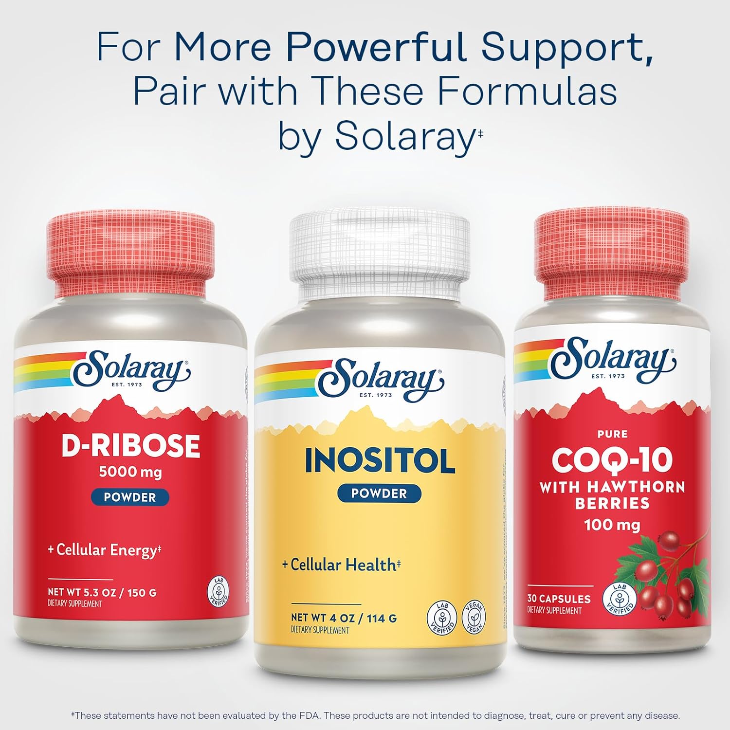 SOLARAY Pure Inositol Powder - Supports Brain, Cardiovascular & Nervous System Function - Non-GMO, Vegan (4oz)