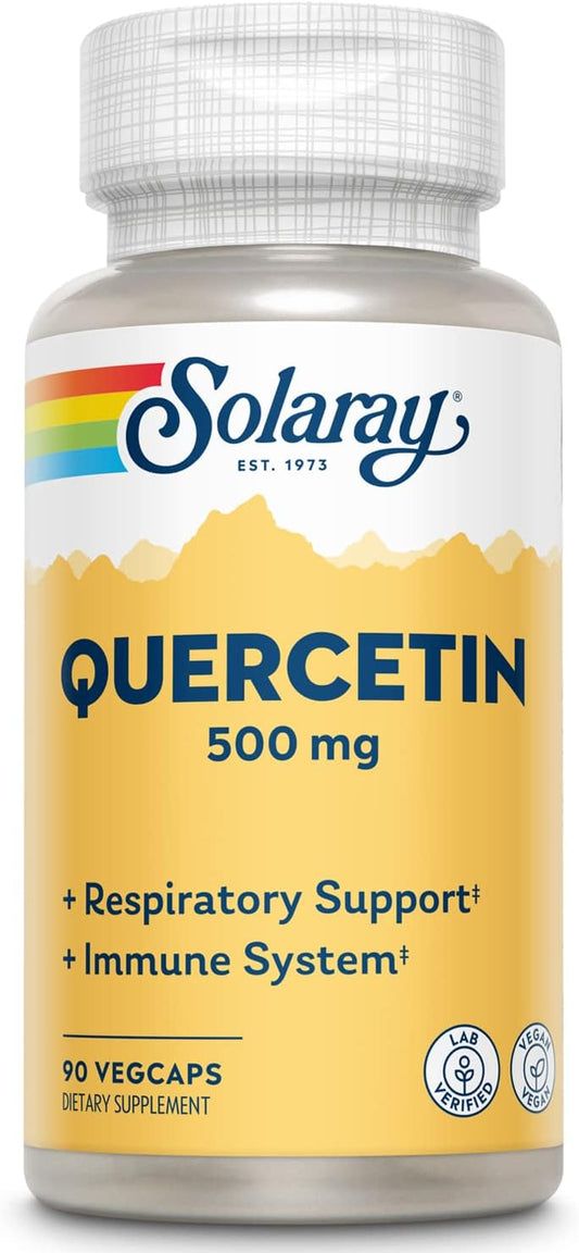 Solaray Quercetin 500mg - 180 Capsules (2 Pack) for Immune Support & Allergy Relief