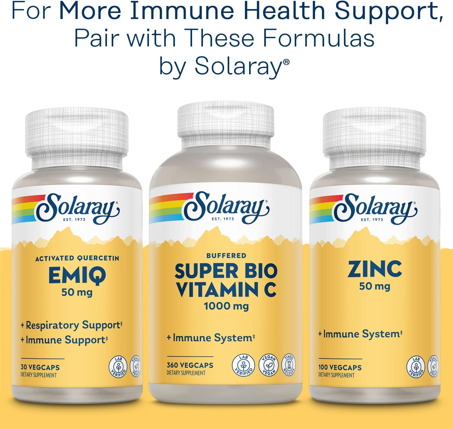 Solaray Quercetin 500mg - 180 Capsules (2 Pack) for Immune Support & Allergy Relief