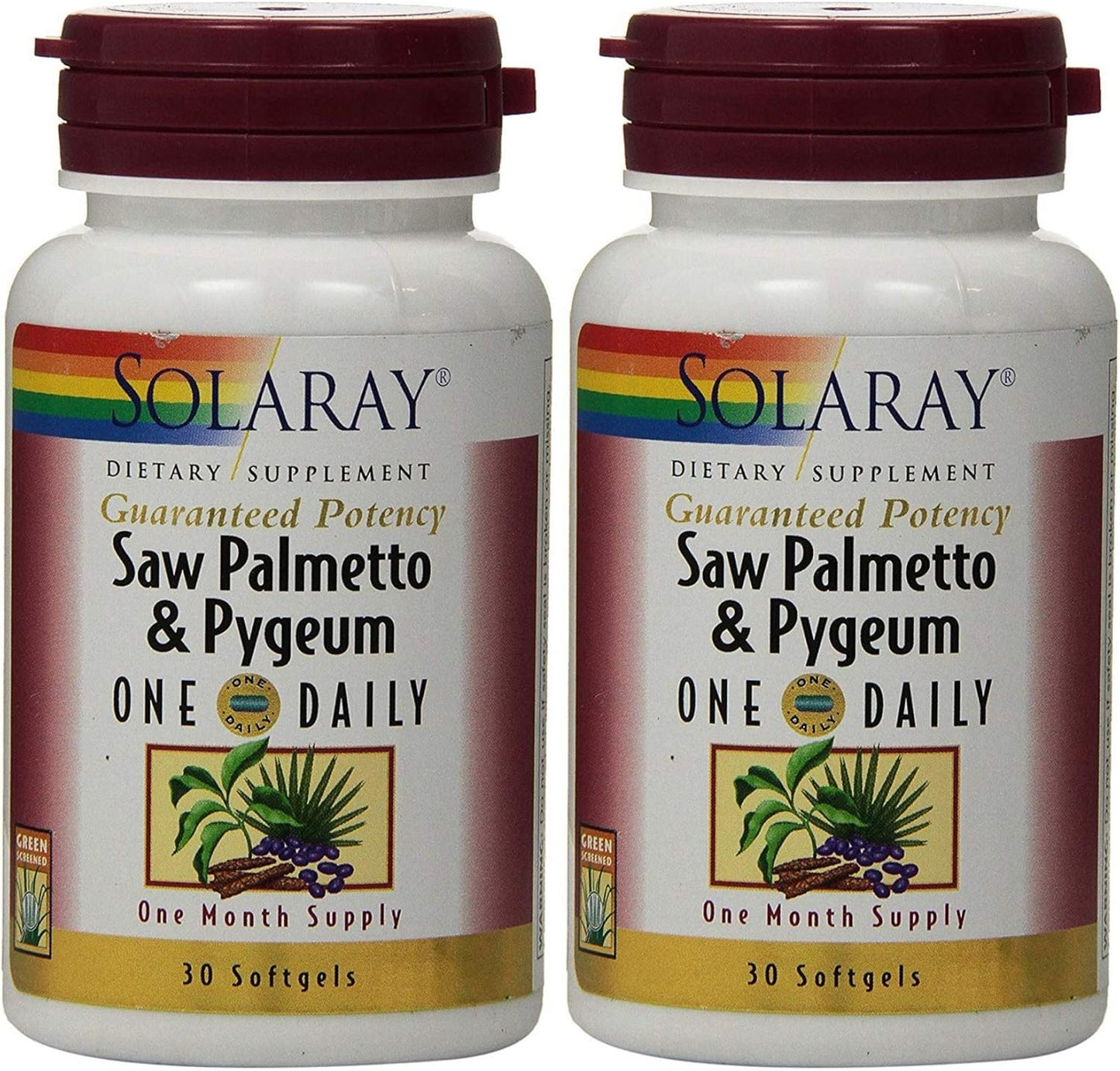 Solaray Saw Palmetto and Pygeum Softgel - Daily Supplement for Prostate Health - 60 Count