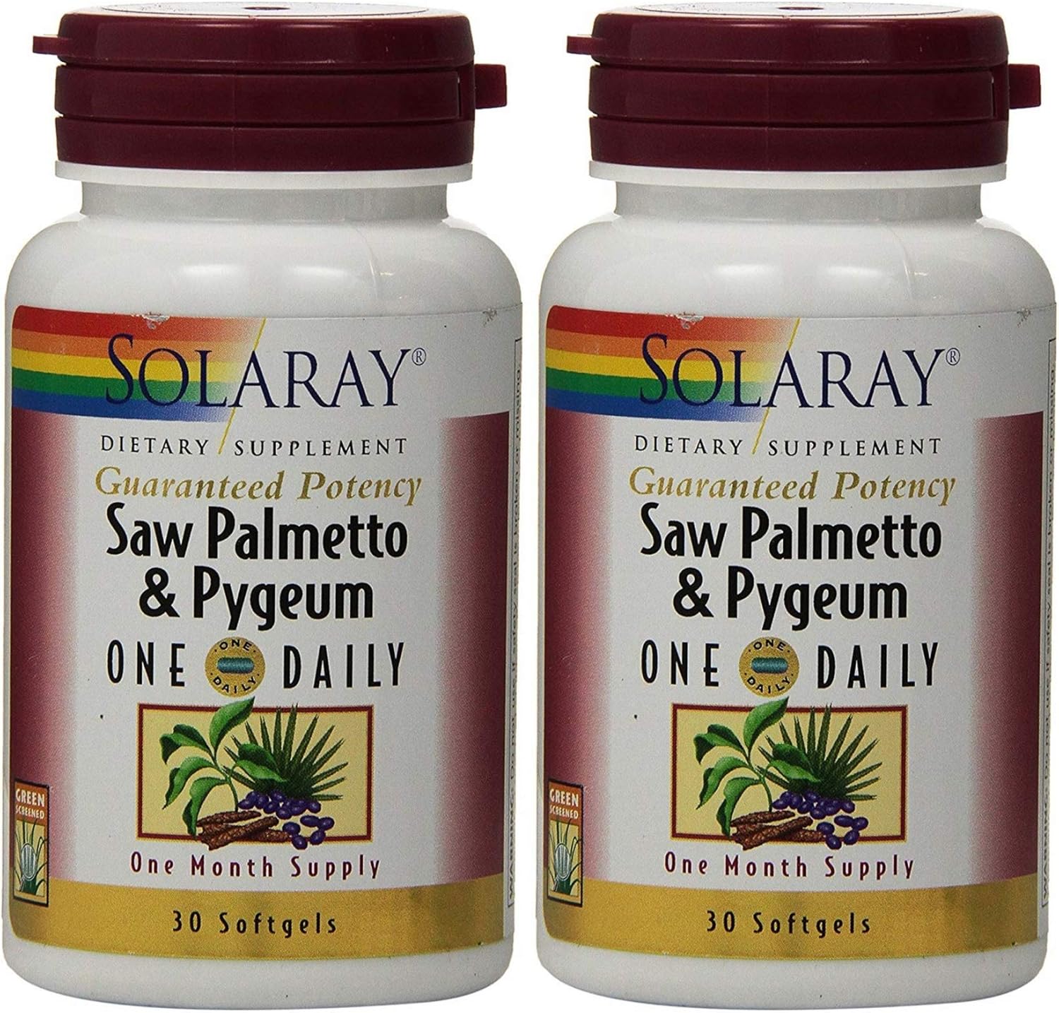 Solaray Saw Palmetto and Pygeum Softgel - Daily Supplement for Prostate Health - 60 Count