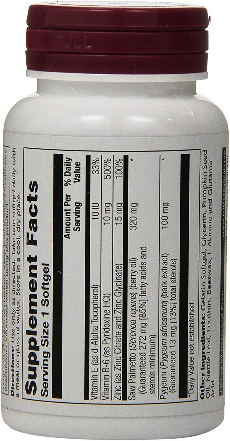Solaray Saw Palmetto and Pygeum Softgel - Daily Supplement for Prostate Health - 60 Count