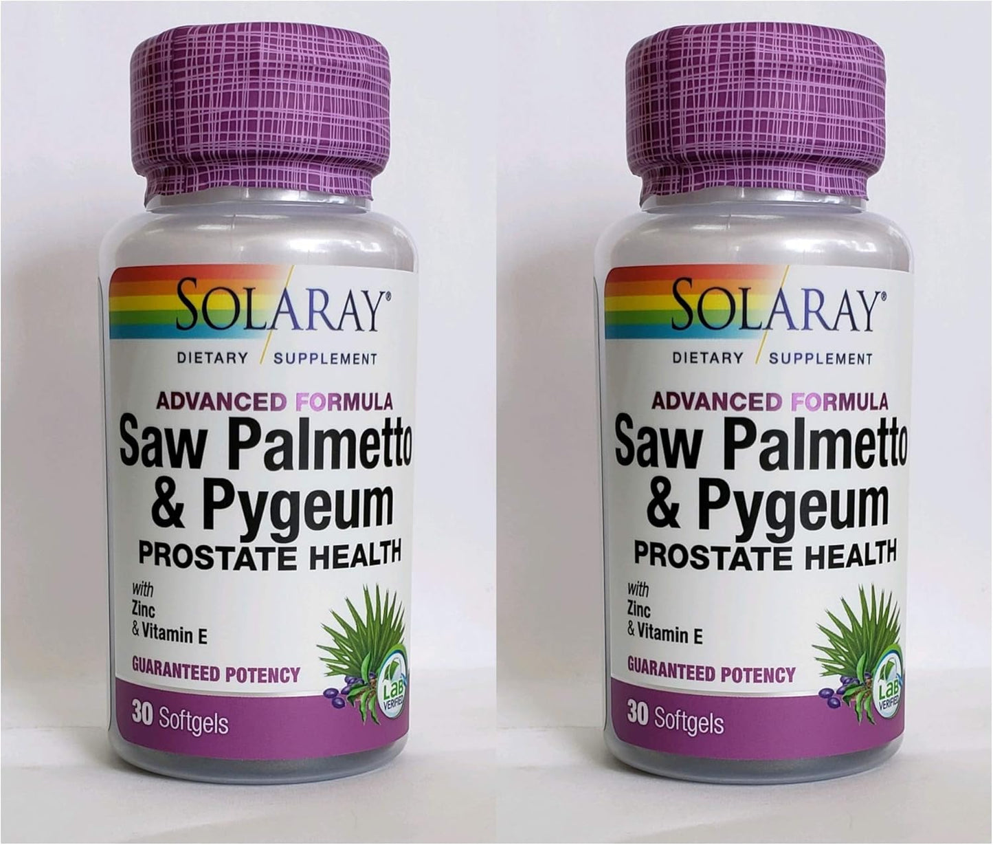Solaray Saw Palmetto and Pygeum Softgel - Daily Supplement for Prostate Health - 60 Count