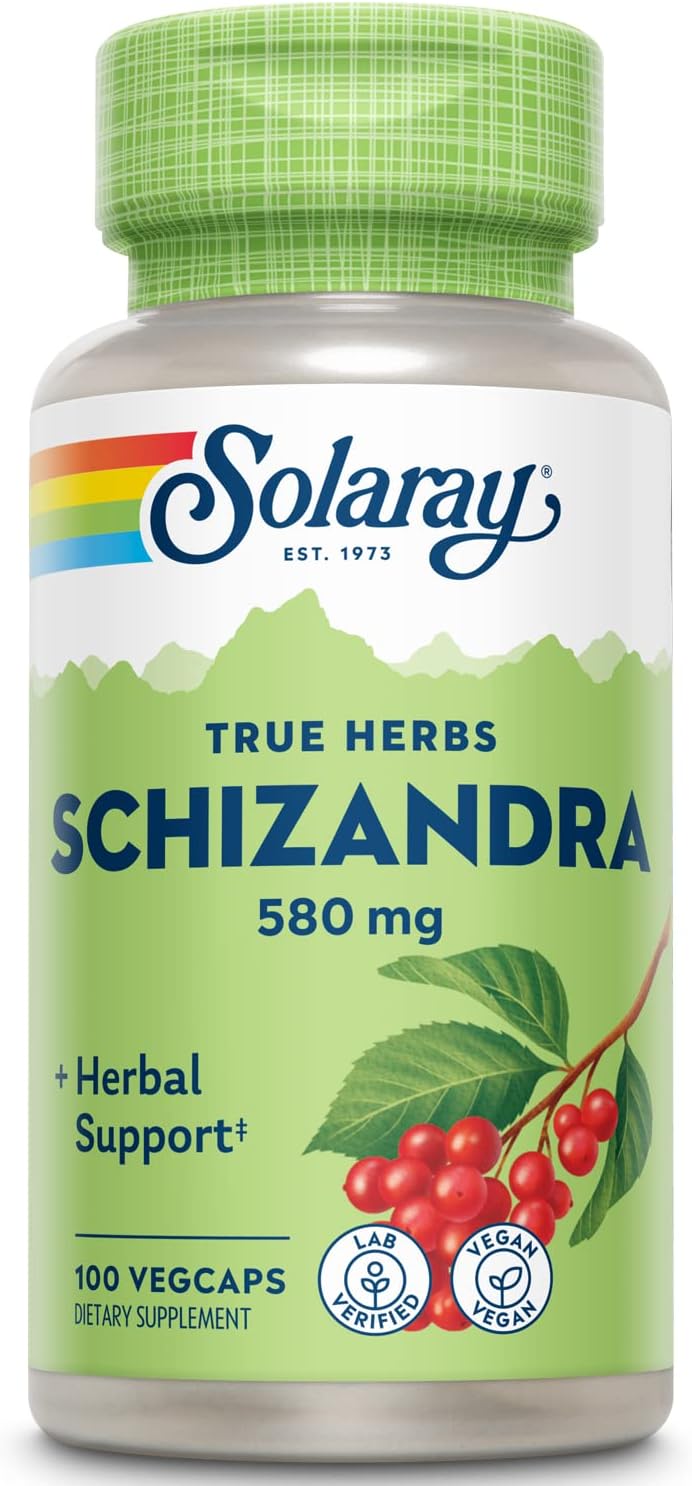 Solaray Schizandra Berries Capsules - 580 mg | 100 Count Bottle