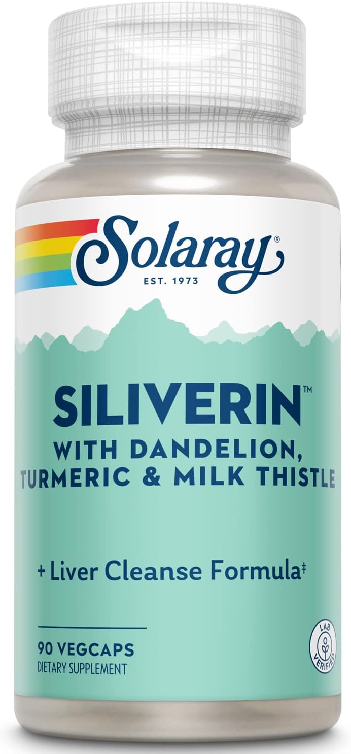 Solaray Siliverin 140mg Veg Capsules - 90 Count Bottle (Plastic)