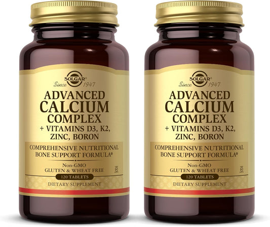 Solgar Advanced Calcium Complex with Zinc, Boron, Vitamins D3 & K2 - 240 Tablets, Non-GMO, Gluten Free, Dairy Free, 60 Servings