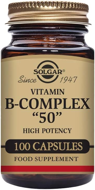 Solgar BComplex “50” Vegetable Capsules - Energy & Cardiovascular Support - NonGMO Vegan Gluten Free - 100 Count