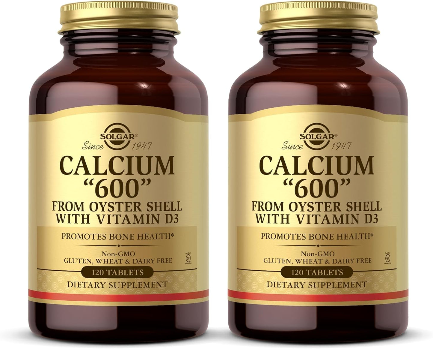 Solgar Calcium "600" Tablets with Vitamin D3 - 240 Count - Non-GMO, Gluten Free, Dairy Free - Oyster Shell Derived