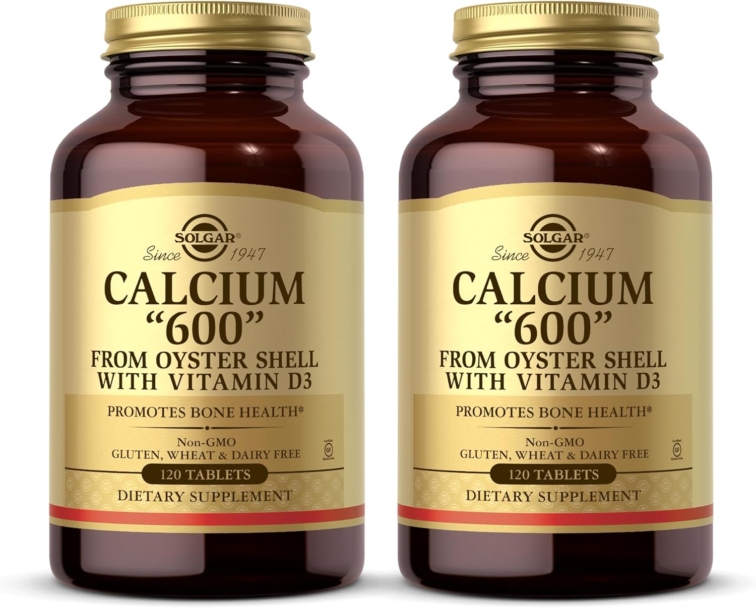 Solgar Calcium "600" Tablets with Vitamin D3 - 240 Count - Non-GMO, Gluten Free, Dairy Free - Oyster Shell Derived
