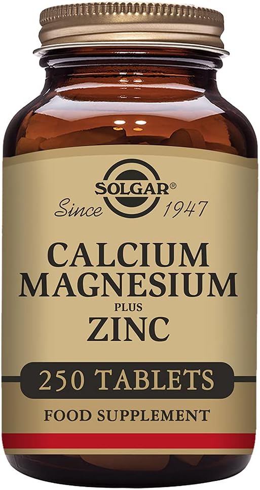 Solgar Calcium Magnesium Zinc Tablets - Supports Bone & Tooth Health - Nerve & Muscle Function - Non GMO, Vegan, Gluten & Dairy Free