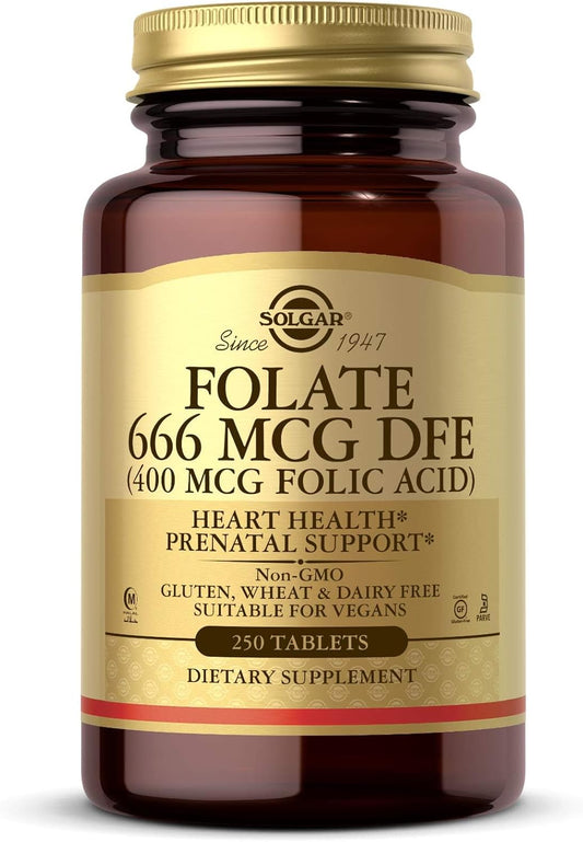 Solgar Folic Acid Supplement 400 mcg for Healthy Pregnancy and Cell Growth