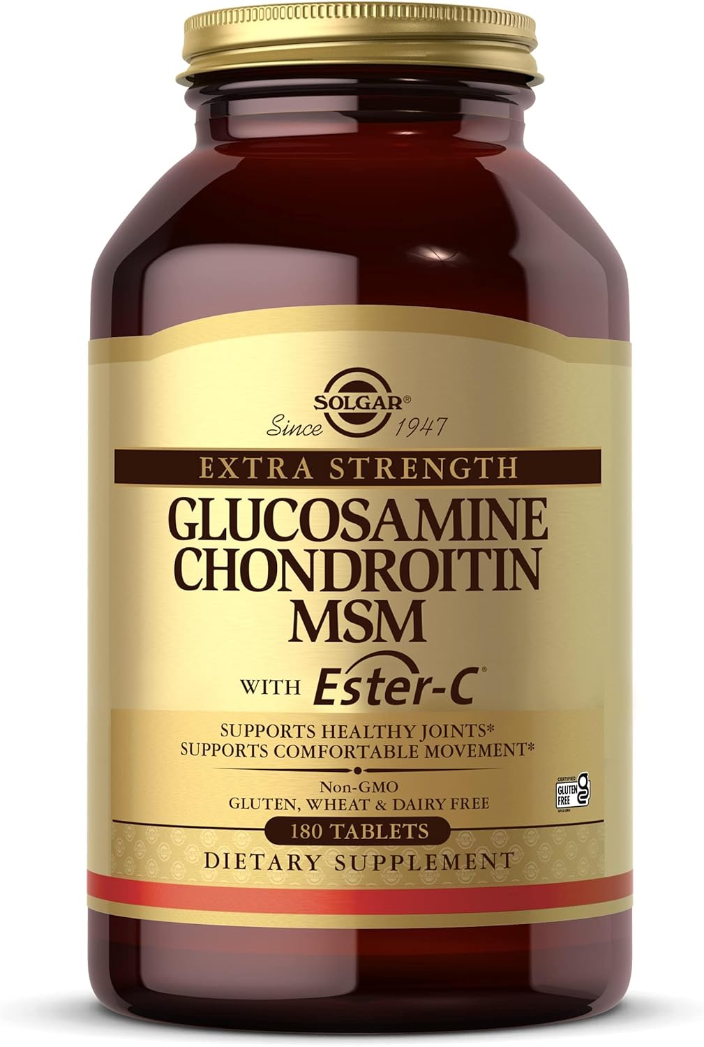 Solgar Glucosamine Chondroitin MSM with Ester-C Tablets - Supports Joint Health & Comfortable Movement - Non-GMO, Gluten Free, Dairy Free - 60 Servings