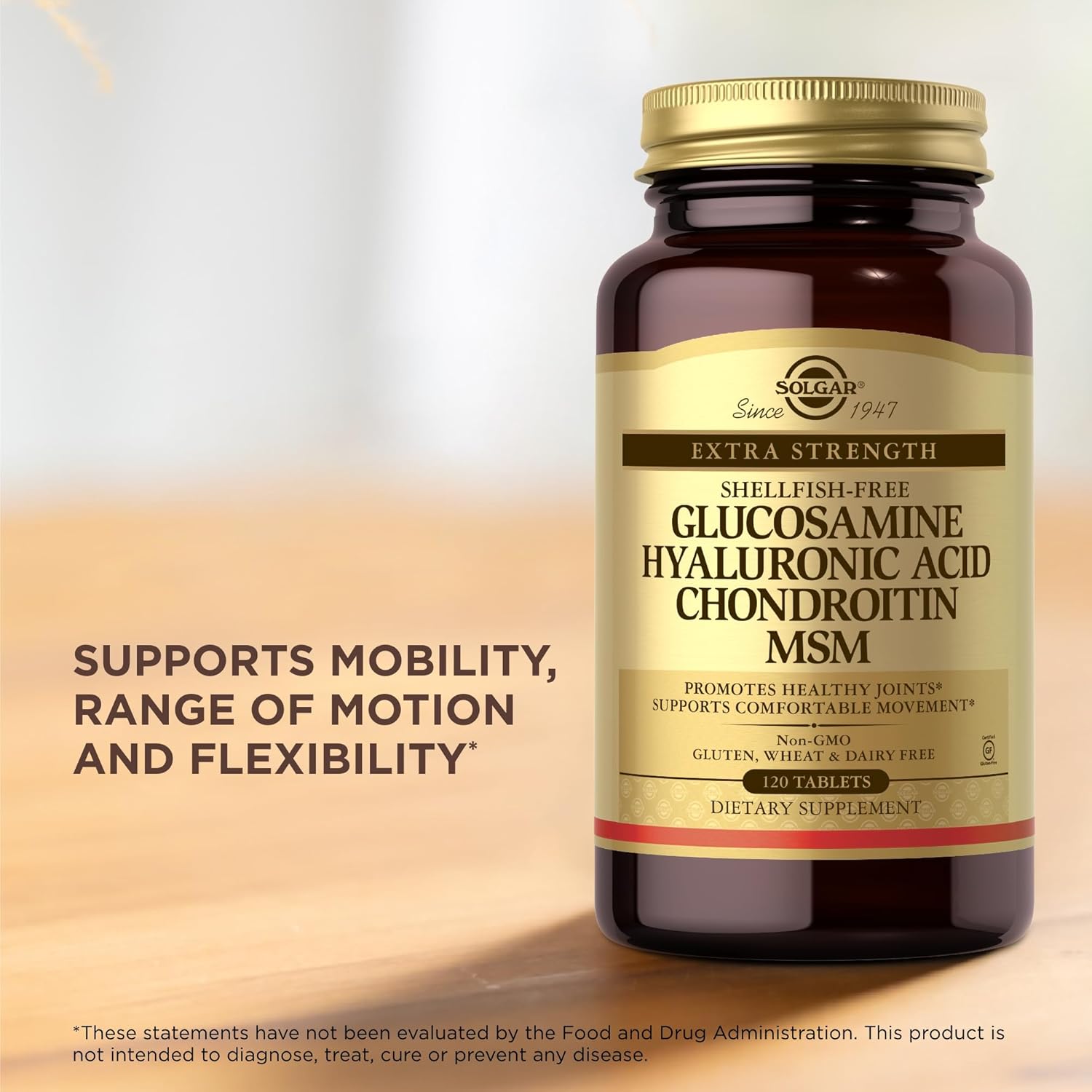 Solgar Glucosamine Hyaluronic Acid Chondroitin MSM Tablets - 120 Count, 2 Pack - Supports Joint Health and Mobility - Non-GMO, Gluten-Free - 80 Servings