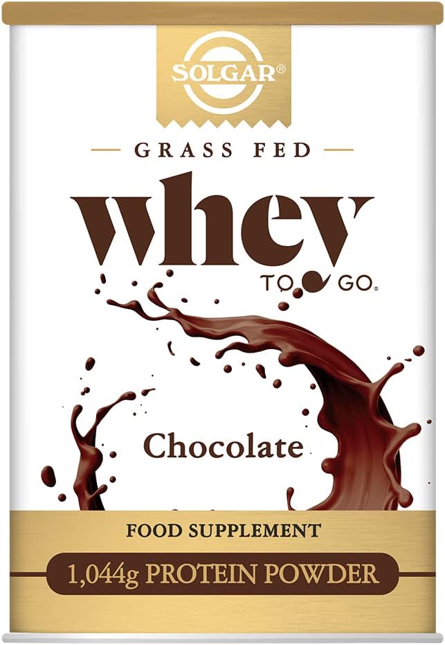 Solgar Grass-Fed Whey Protein Powder Chocolate 2.3lb - 20g Protein from New Zealand Cows - Supports Strength & Recovery - Non-GMO