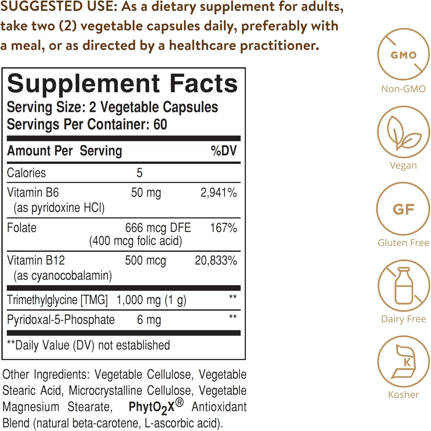 Solgar Homocysteine Modulators 120 Capsules - Vegetarian Formula for Heart Health