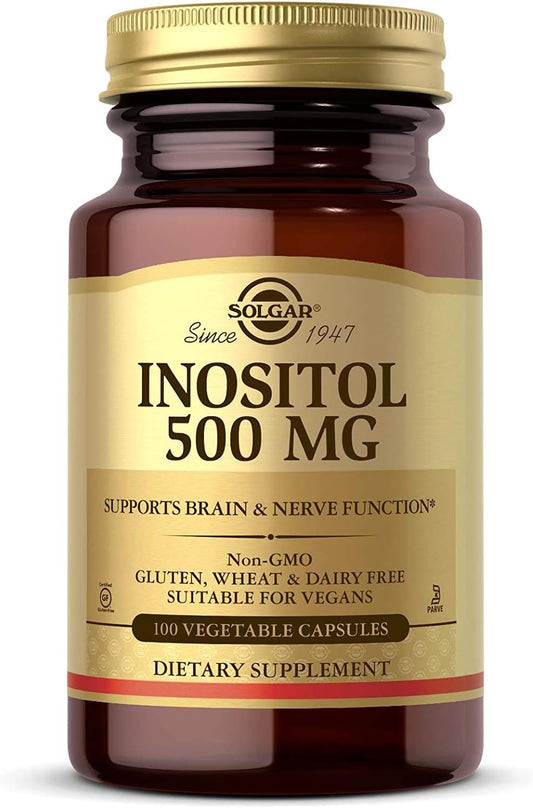 Solgar Inositol Vegetable Capsules - 500 mg, 100 Count - Natural Mood Support Supplement