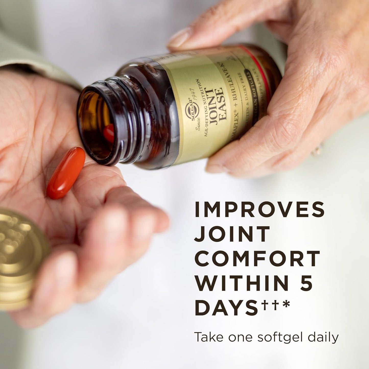 Solgar Joint Ease Age-Defying Nutrition Softgels for Joint Health with Boswellia, Turmeric, Vitamins D & C - Vegan, Dairy, Soy, Gluten Free, 30 Servings