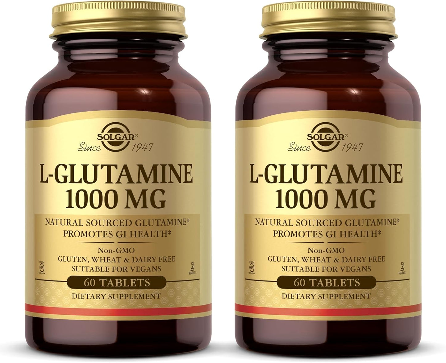 Solgar L-Glutamine 1000mg Tablets - Non-GMO, Vegan, Gluten-Free, Kosher - 120 Servings