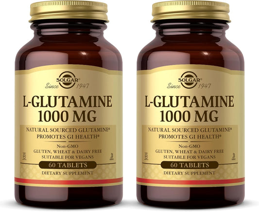 Solgar L-Glutamine 1000mg Tablets - Non-GMO, Vegan, Gluten-Free, Kosher - 120 Servings