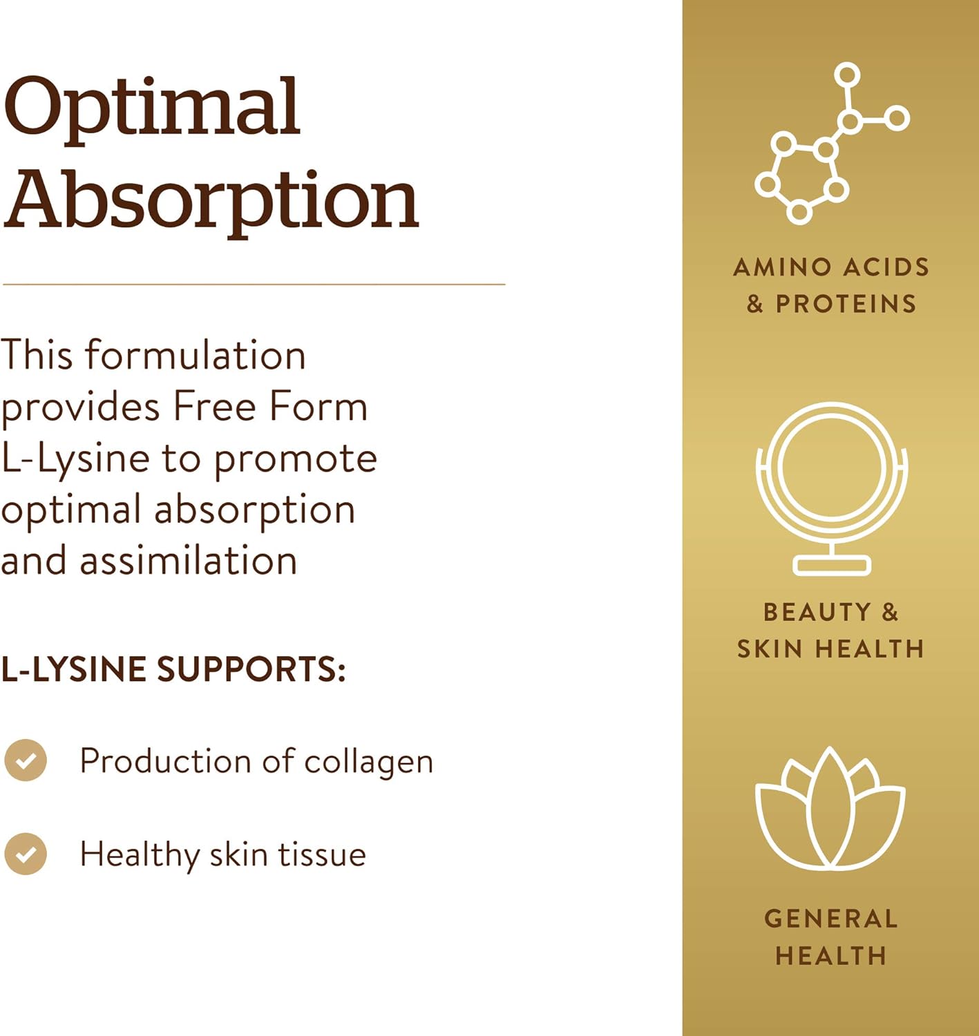 Solgar L-Lysine 1000mg Tablets for Skin & Lips - Supports Collagen & Amino Acids - Enhanced Absorption - Non-GMO, Vegan, Gluten-Free - 100 Servings - BoostGo Australia